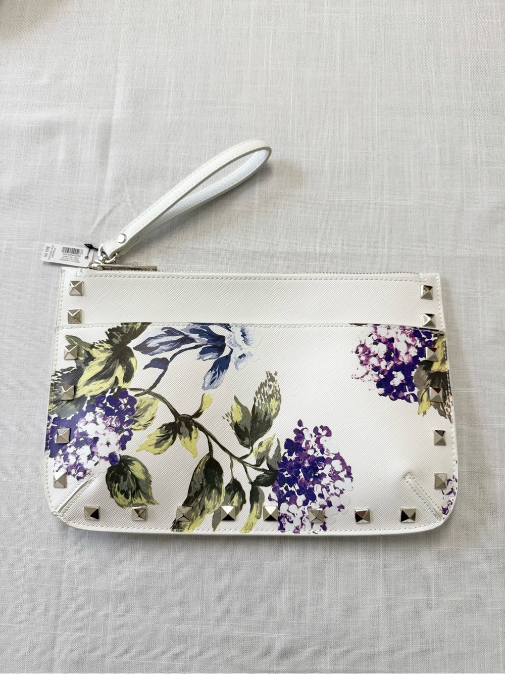WHBM White Floral Pouch/Wristlet NWT Bag Purse Casual Party - Picture 4 of 10